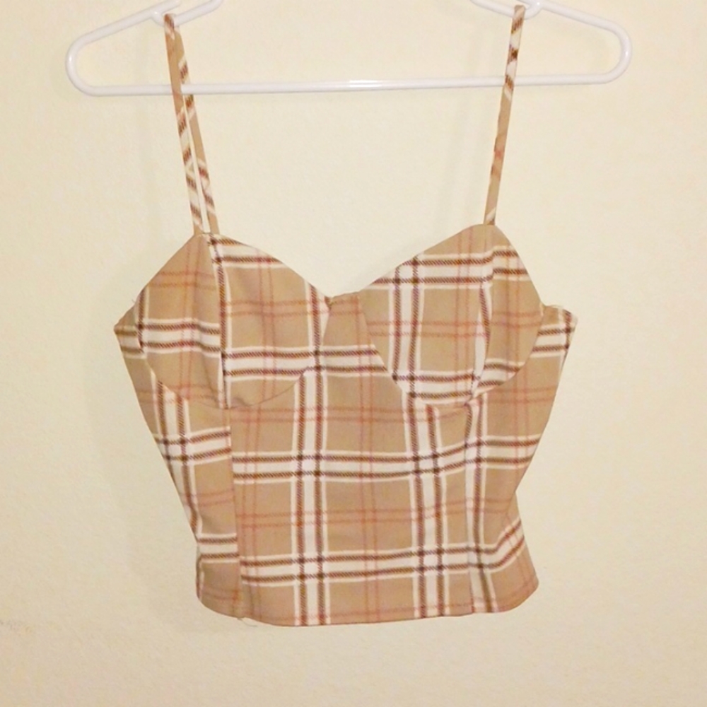 Plaid cropped top